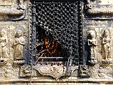 Kathmandu Swayambhunath 29 Swayambhunath Mesh Hides The Statue Of Amitabha